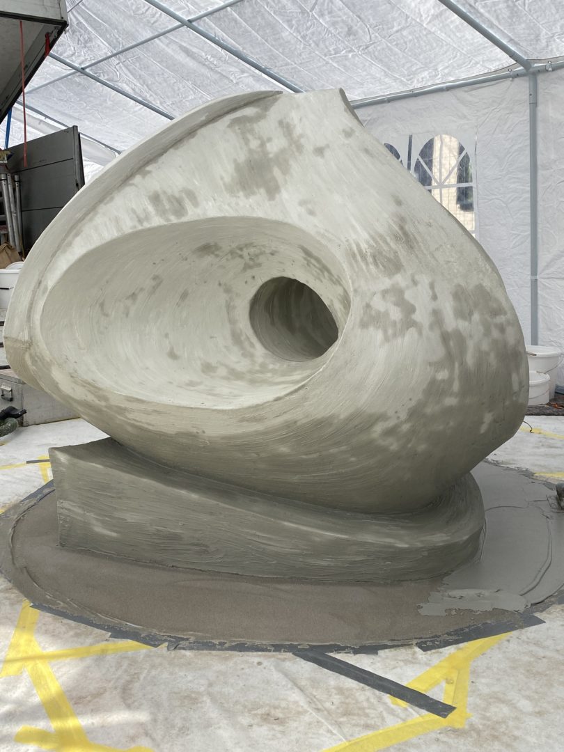 Sichtbeton Neugestaltung des Brunnens auf dem Marktplatz in Lengerich.